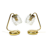 Pair Mid Century Bubble Glass bedside Lamps by Helena Tynell for Glashütte