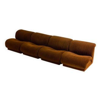 Modular Sofa Set in rust-brown fabric by Doimo, Italy (1970s)