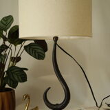 Vintage French brutalist iron lamp base