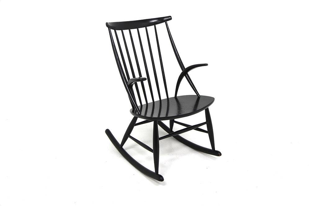 Beech rocking chair, Illum Wikkelsø, N. Eilersen, Denmark, 1960