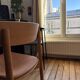 Takt Cross Chair in oiled oak with cognac leather seat