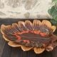 Vintage serving dish in glazed terracotta signed Vallauris