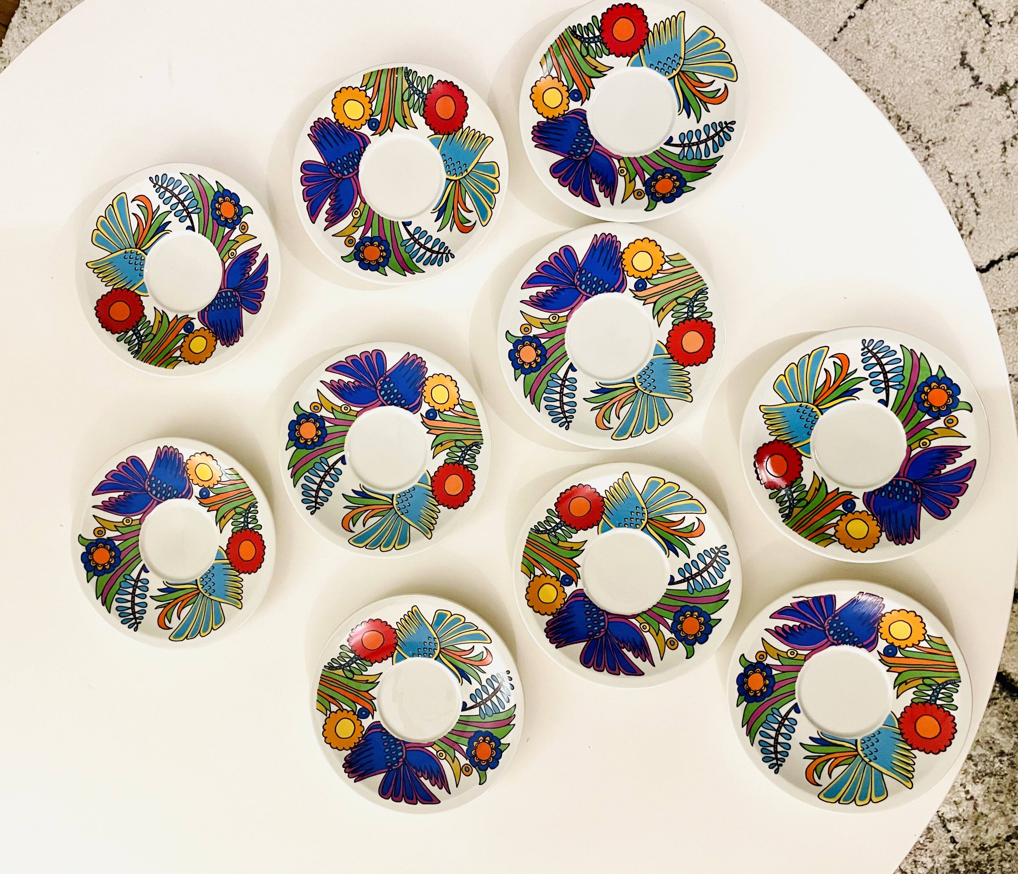 Set of coffee cup saucers (x6) Villeroy & Boch Acapulco