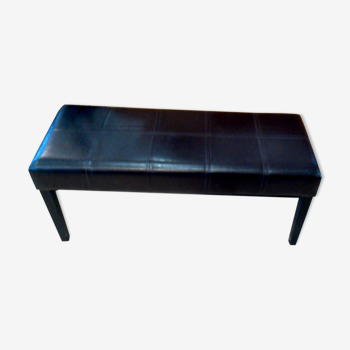 Banc de piano dessus cuir noir