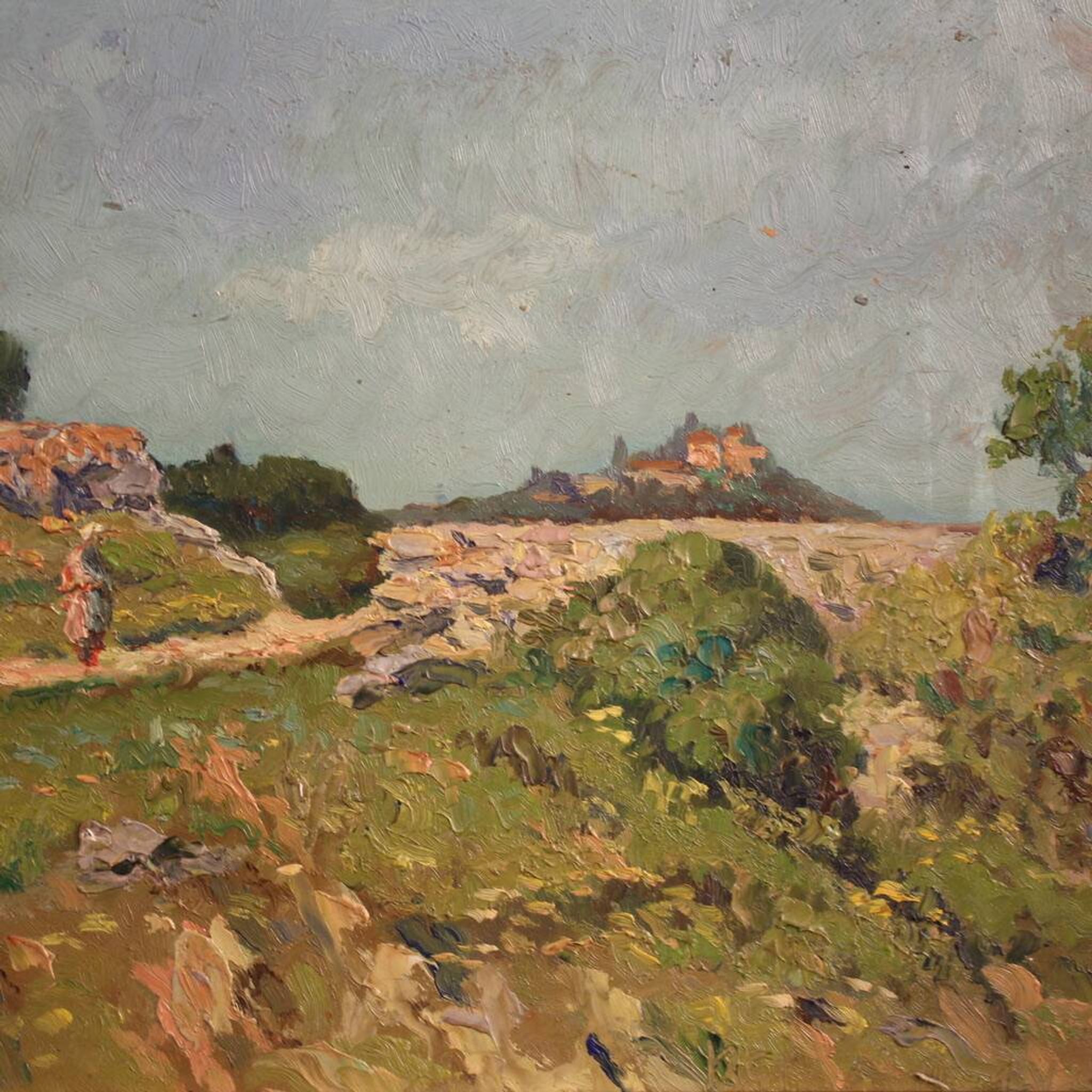 Peinture de paysage italienne signée du 20e siècle