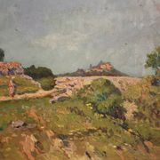 Peinture de paysage italienne signée du 20e siècle
