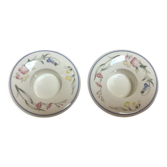 Pair of flower candle holders villeroy and boch