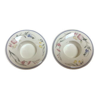 Paire de bougeoirs à fleurs villeroy et boch