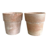 Duo patinated terracotta pots