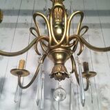Bronze and crystal chandelier in the style of the Baguès house