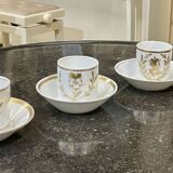 Set of 4 cups and saucers from the early 19th century in Paris porcelain