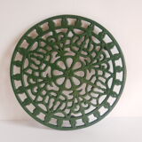 Vintage green cast iron trivet