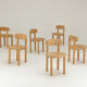 Set of 6 dining chairs in pine