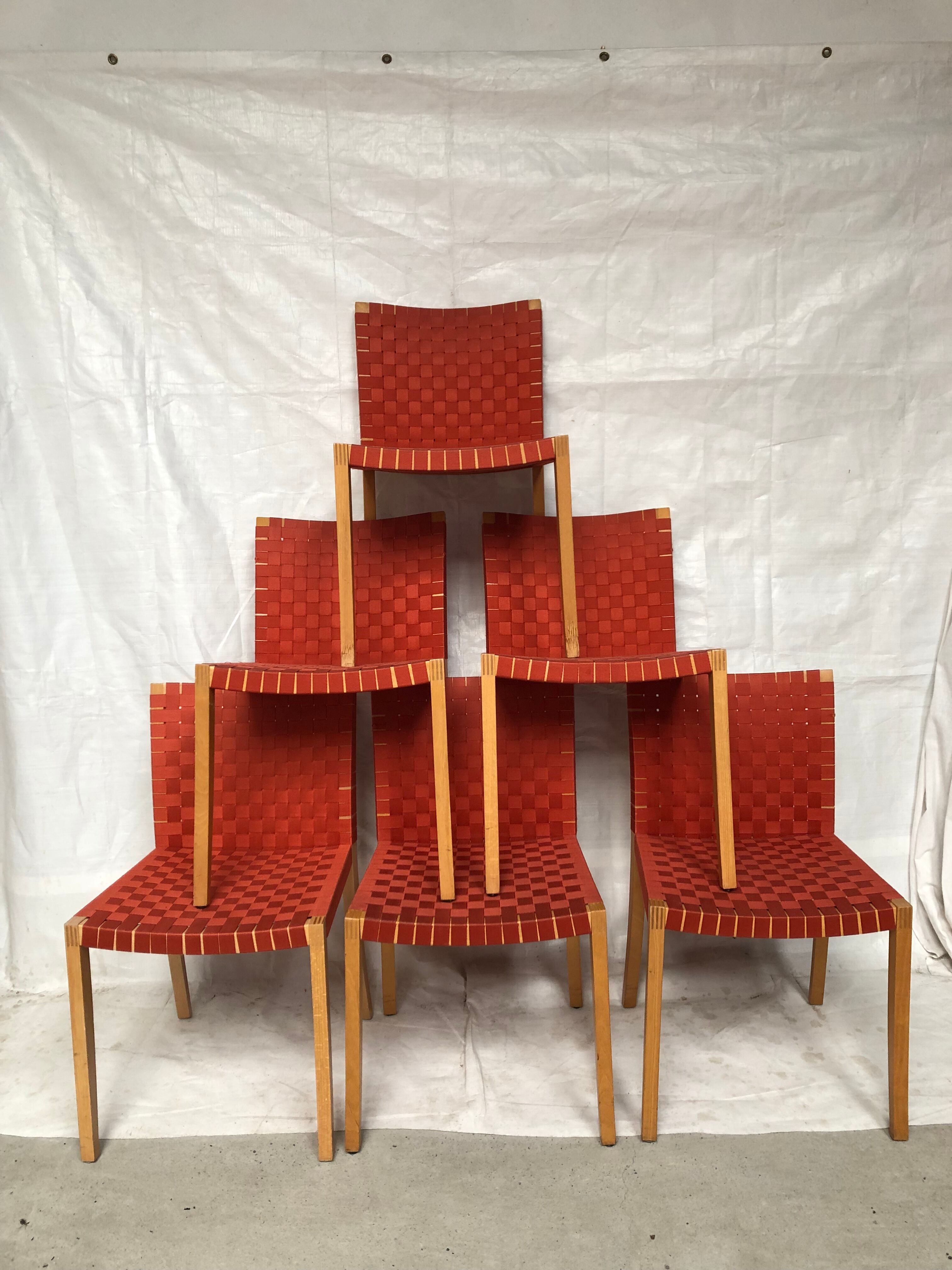 Peter Maly's 737 red chairs for vintage Thonet