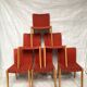 Peter Maly's 737 red chairs for vintage Thonet