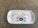 Rectangular cake dish in glazed ceramic, vintage floral pattern