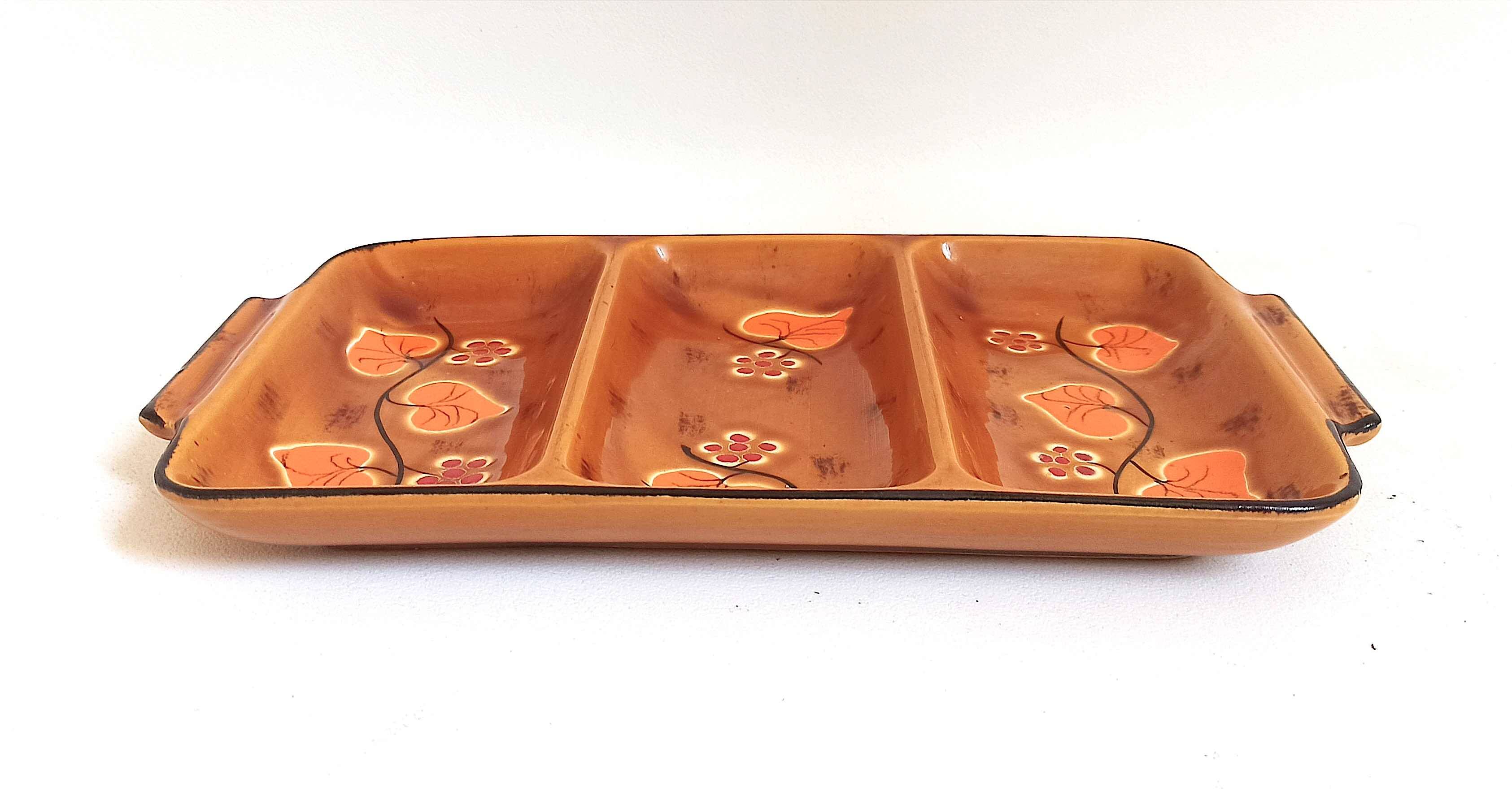 Poët Laval ceramic compartment dish 1960s