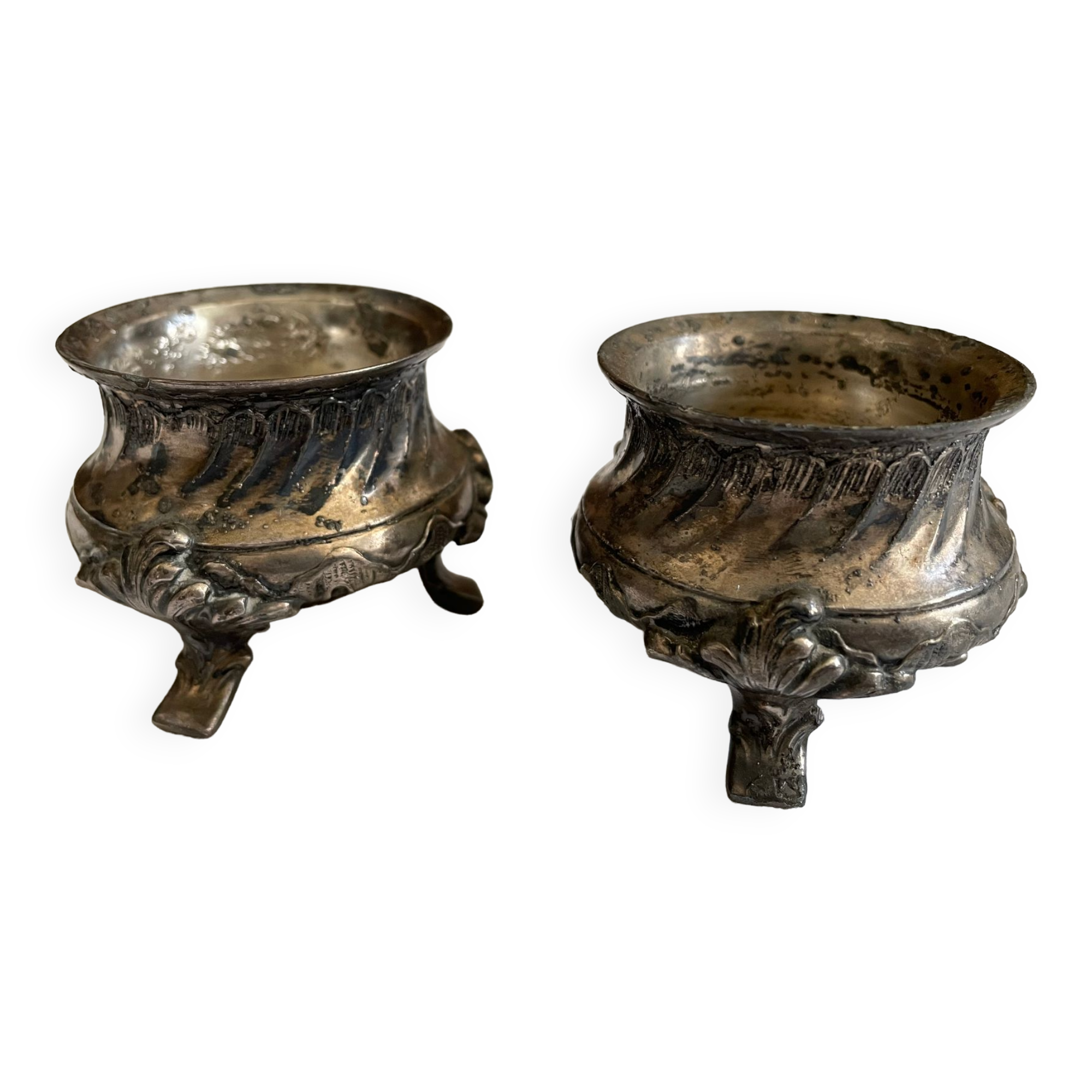 Pair of metal salt shakers