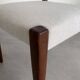 Set of 4 Scandinavian chairs in teak and fabric.