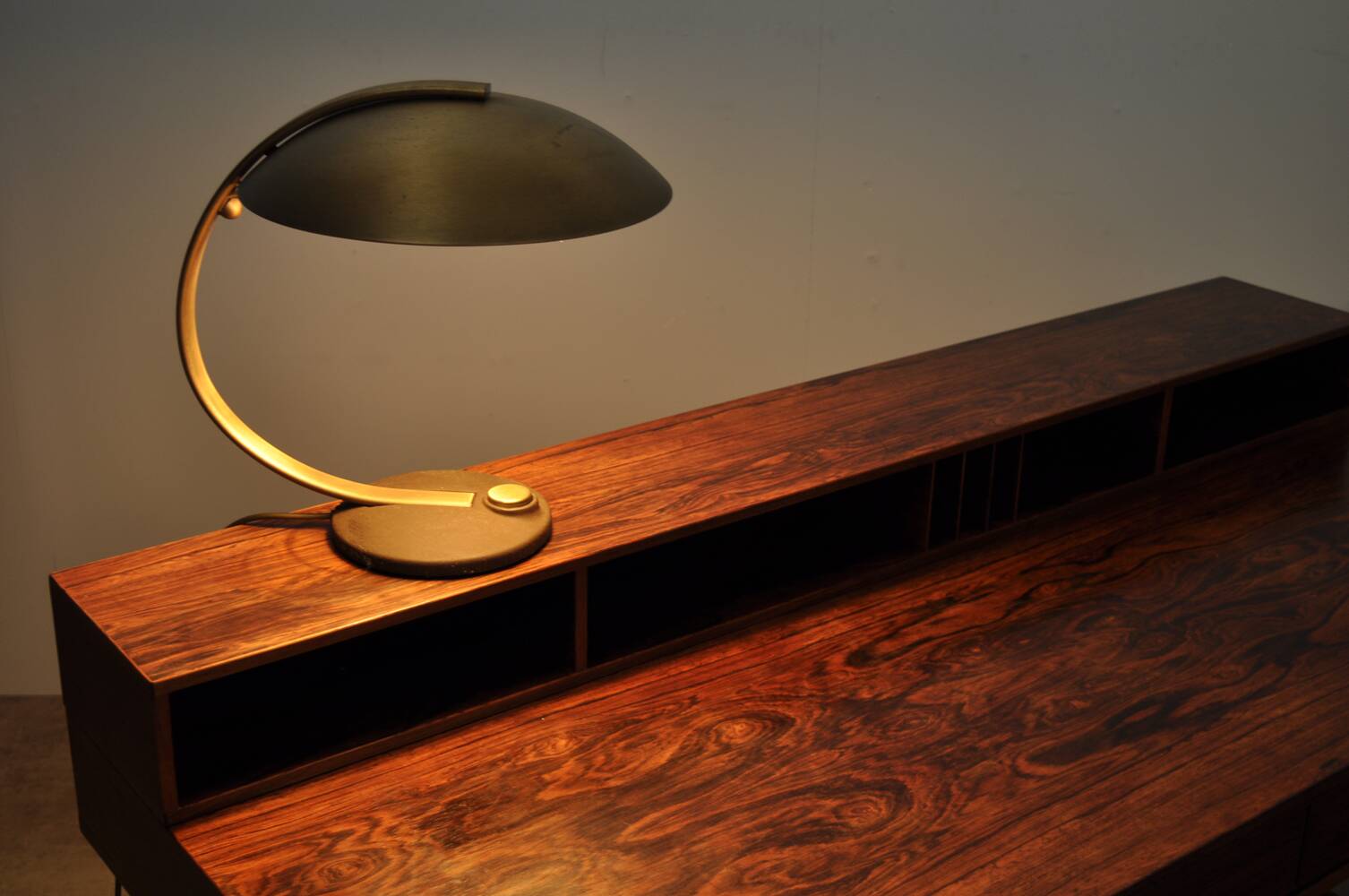 Mid century art deco / bauhaus brass table lamp by egon hillebrand 60s