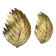 Set of 2 hans kögl style golden florentiner leaf wall light sconces, italy, 1980