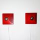 Multi-Layered Pyramid Wall Lamps In Red By Hustadt Leuchten, Germany 1970S