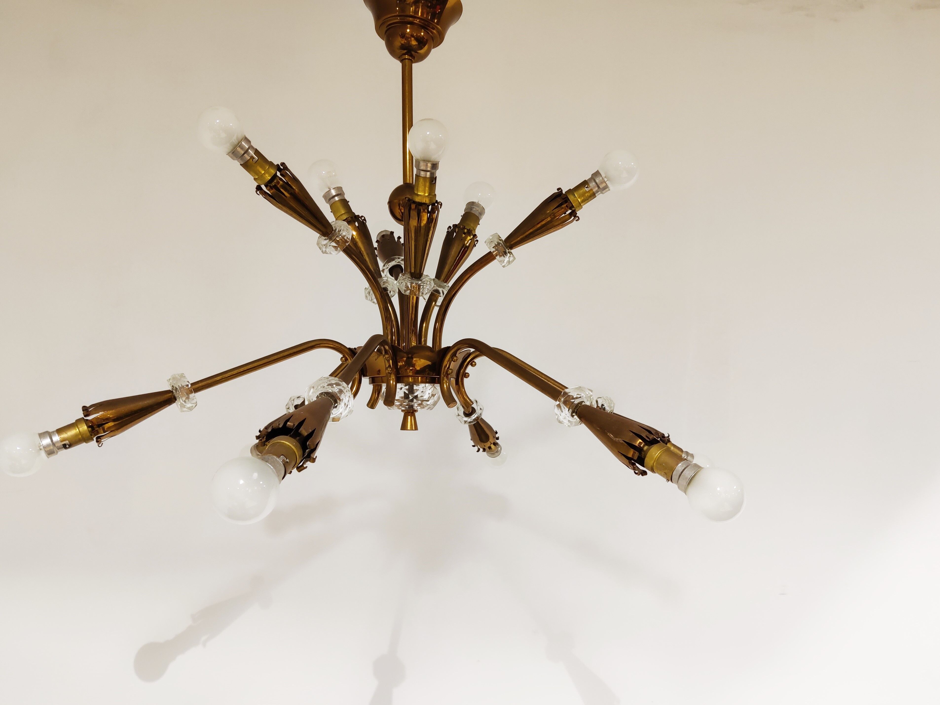 Mid century copper chandelier, 1950s