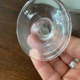 set of two old engraved crystal glasses
