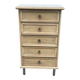 Chiffonnier 5 tiroirs en bois brut, restauré