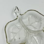 Vintage glass leaf dish