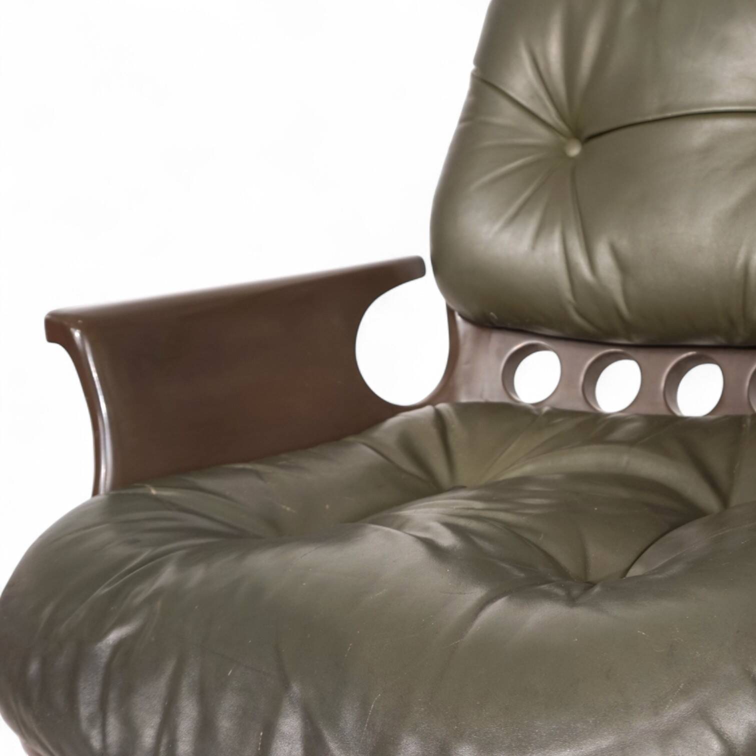 Stoll Giroflex 7112 Space Age leather office chair by Martin Stoll, 1970