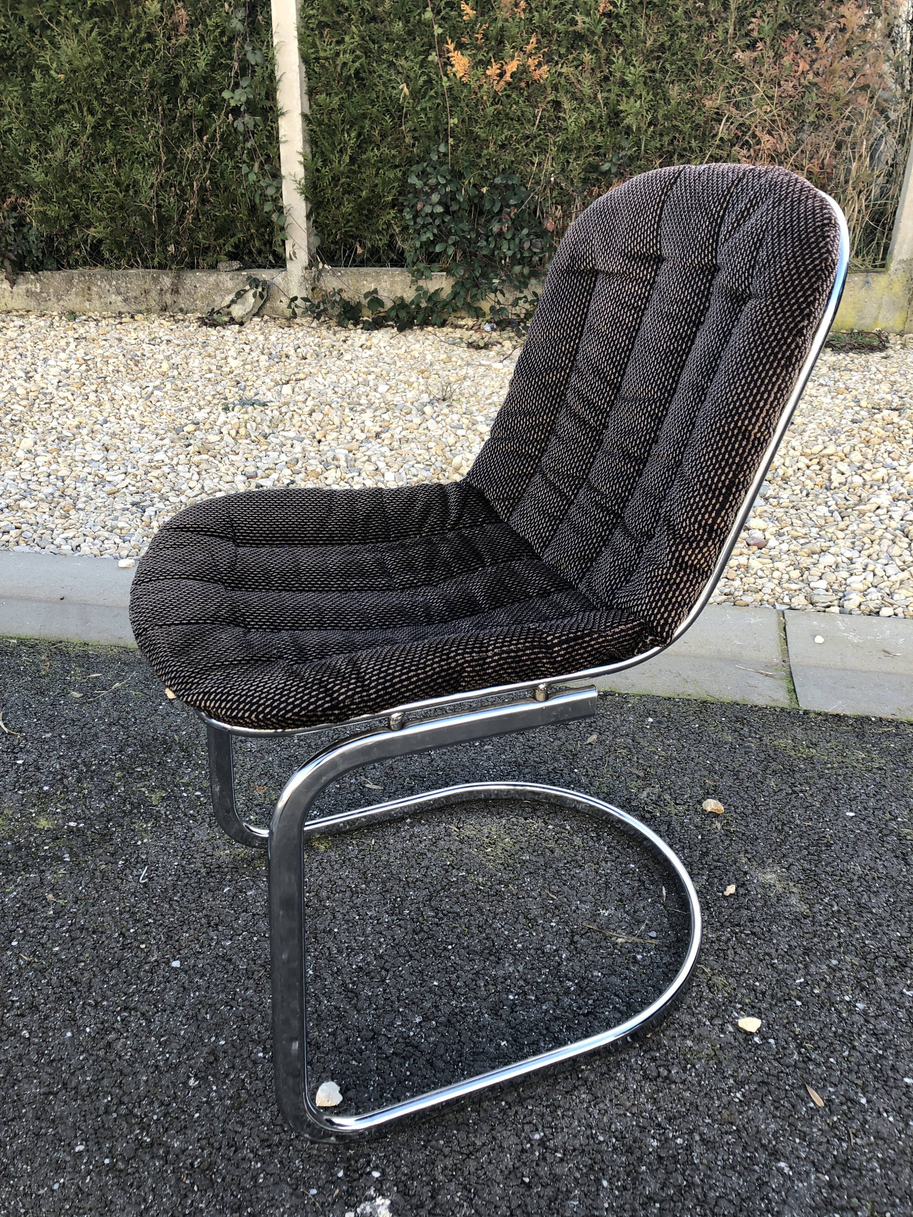 4 chromed chairs Cidue