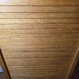 Art Deco curtain cabinet from the 1930s in oak with interior drawers, 120cm H.