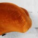 Space age chair, fiberglass, orange velvet, circa 1970s