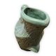 Ethnic anthropomorphic vase in patinated terracotta