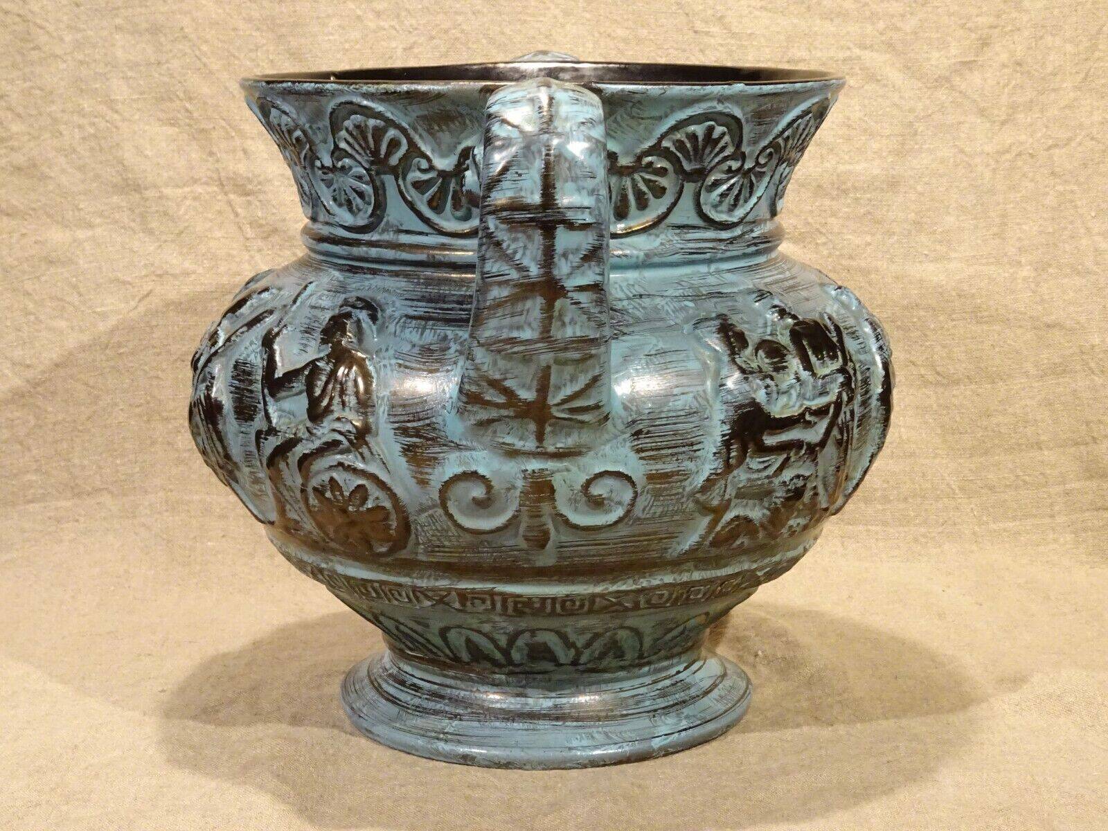 Large U-Keramik ceramic pot cover vase with antique decoration 4.610 kg
