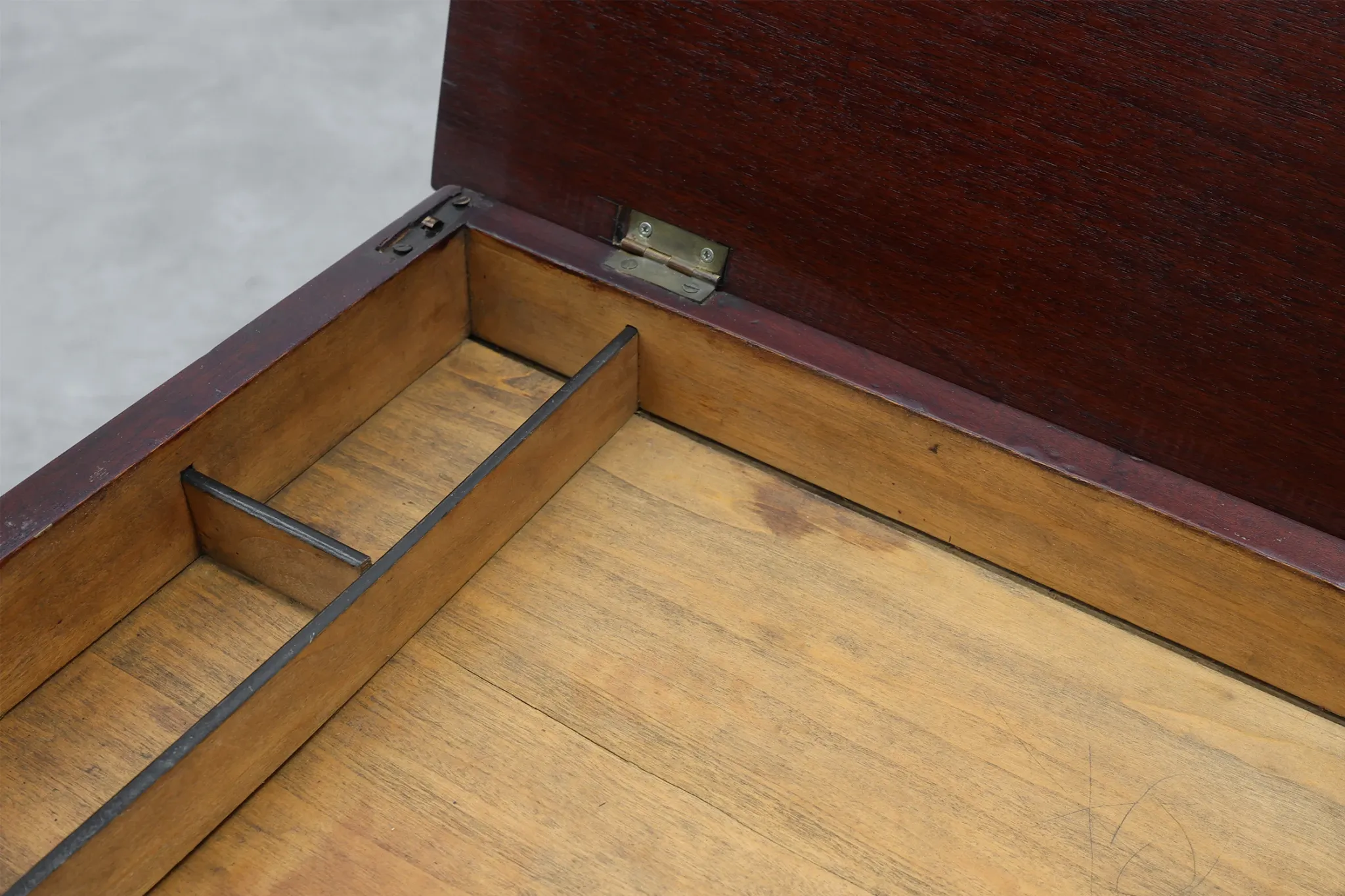 Louis Philippe Side Table with Two Drawers and Turned Twin Legs, France, 18