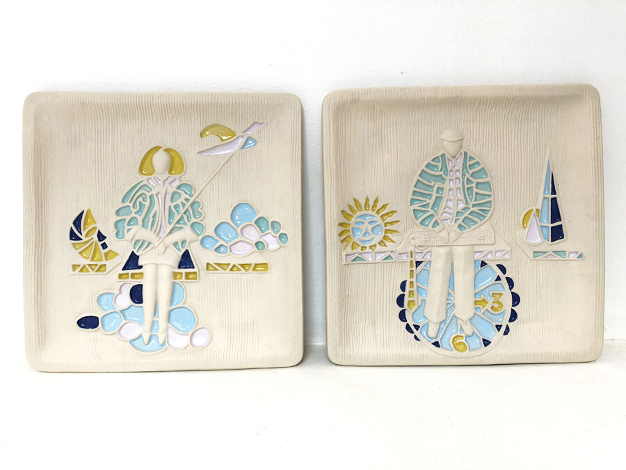 Pair of Italian Chiminazzo dishes, 1970