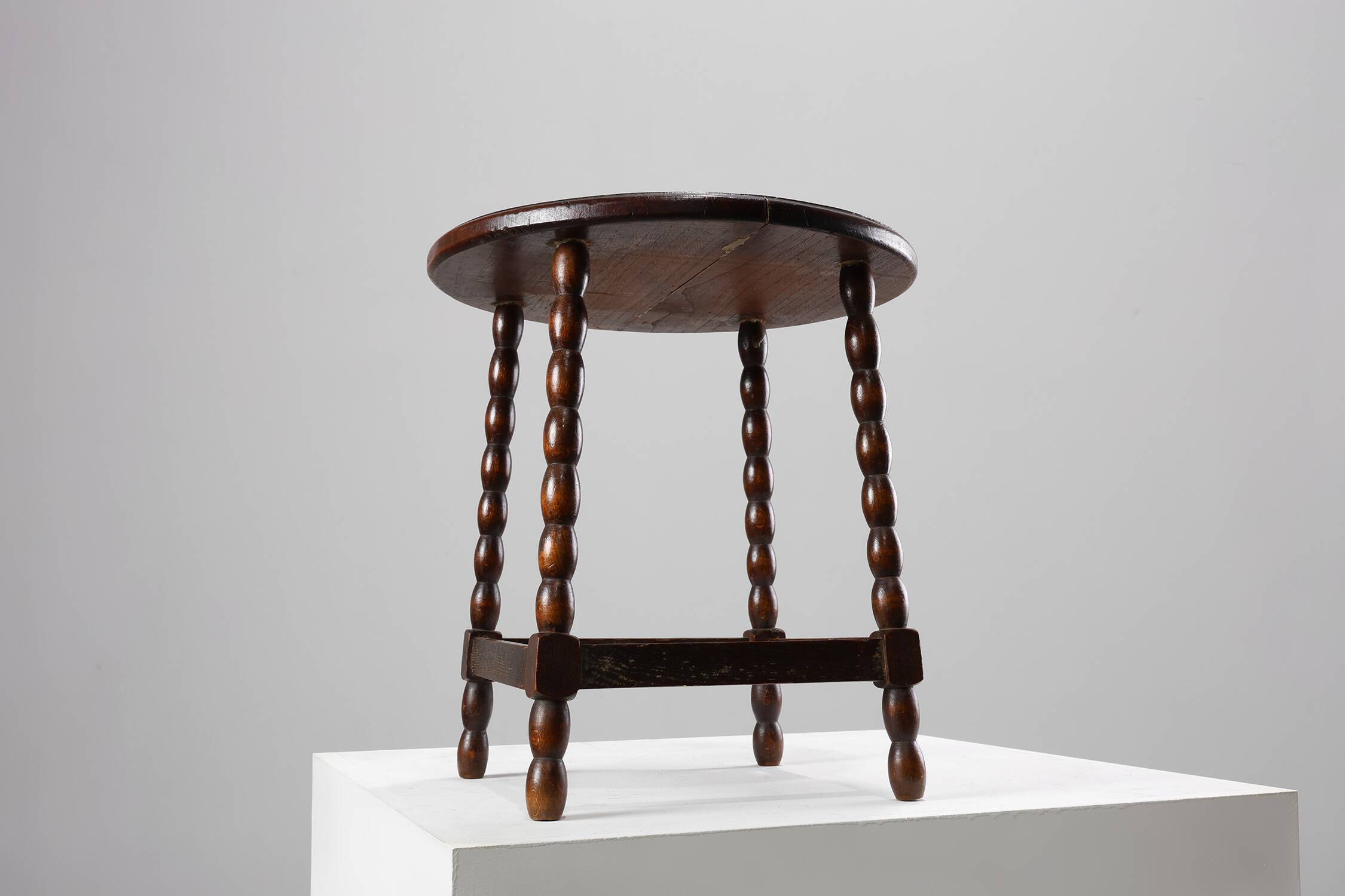 French Provincial Rustic Oak Stool, circa 1900
