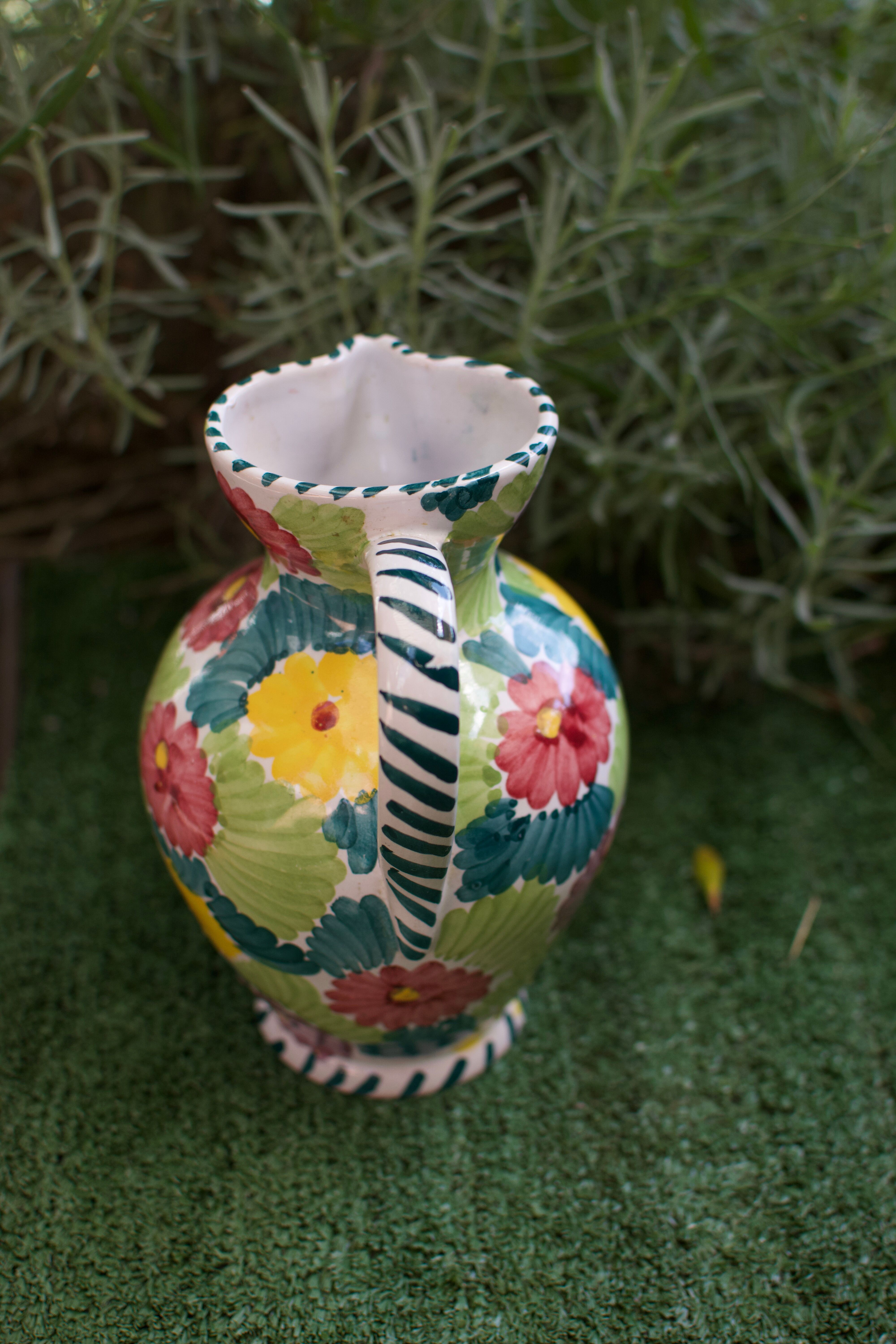 Pichet à fleurs céramique italienne