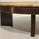 Round coffee table herbarium Roger Capron, Vallauris - ceramic and wooden structure