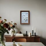 Printed in 1889, fruits and seeds. Antique botanical plate.