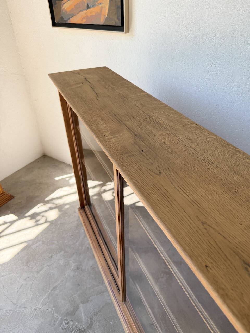Enfilade vitrée en chêne, années 50