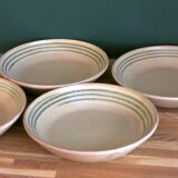 4 deep stoneware plates from Sarreguemines, Chaumière model