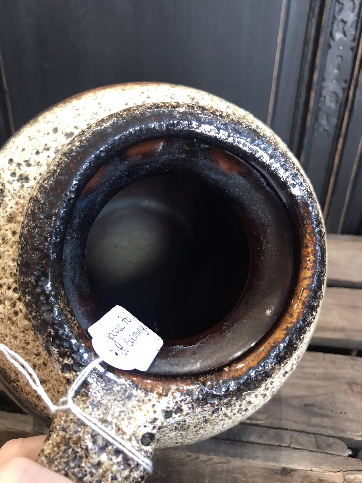 Rare Vintage West German Scheurich Pottery Ball Vase 484-21