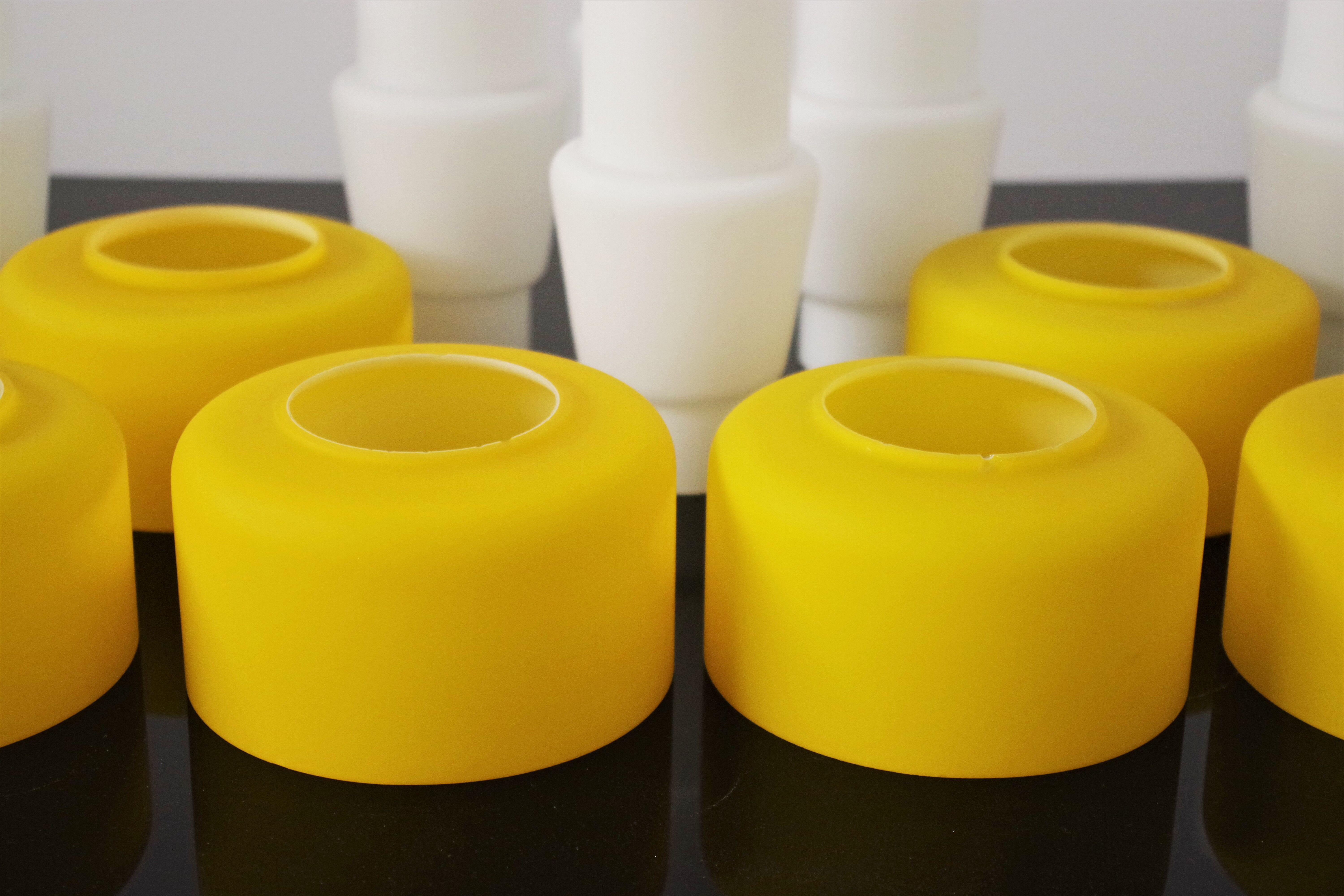 Vintage chandelier in brass and glass