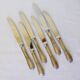 6 dessert knives in silver metal punched 2106271