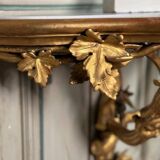 Carved and Gilded Wooden Console Imitating Natural Wood, Italy circa 1880