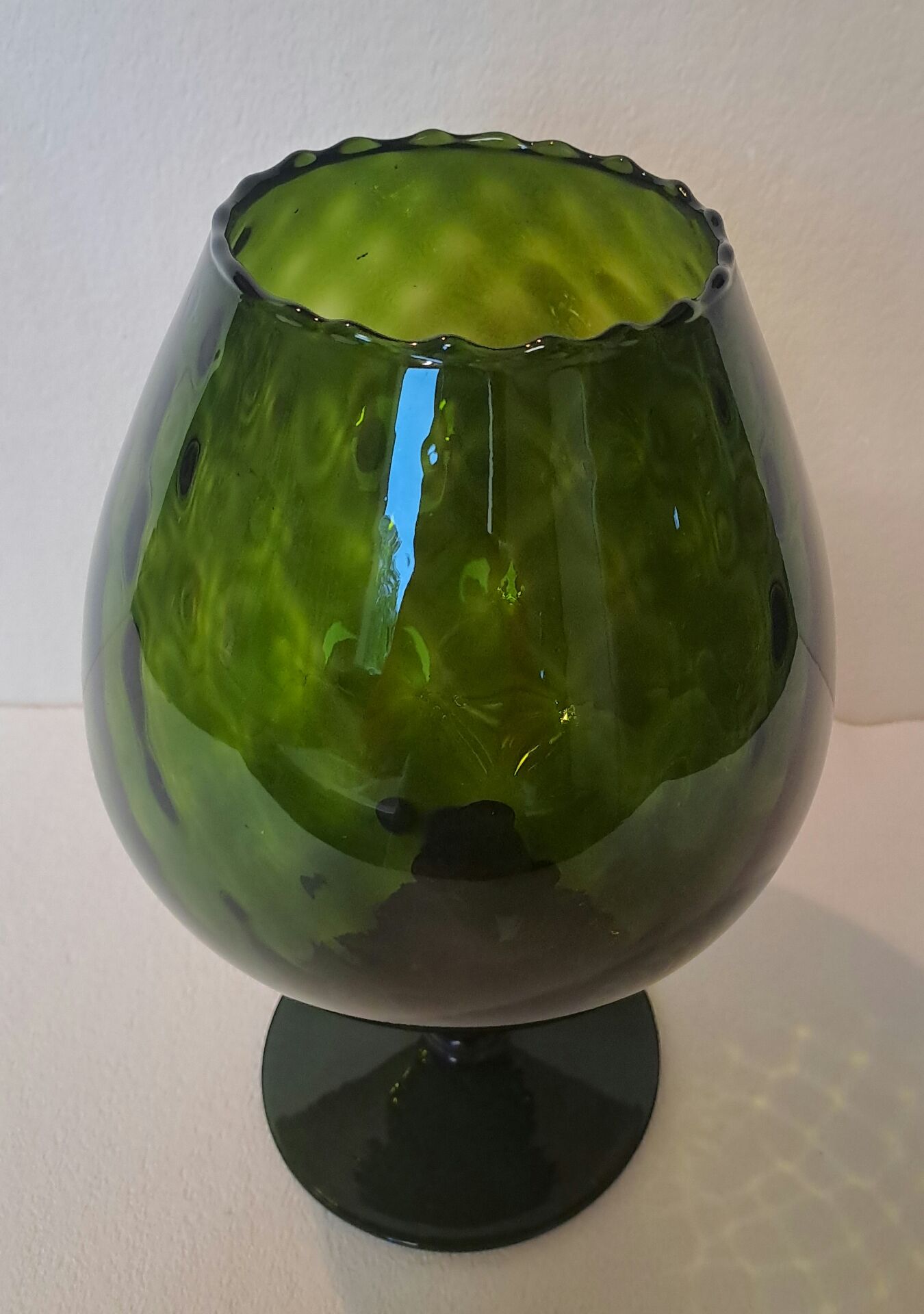Large glass vase in vintage Italian colour