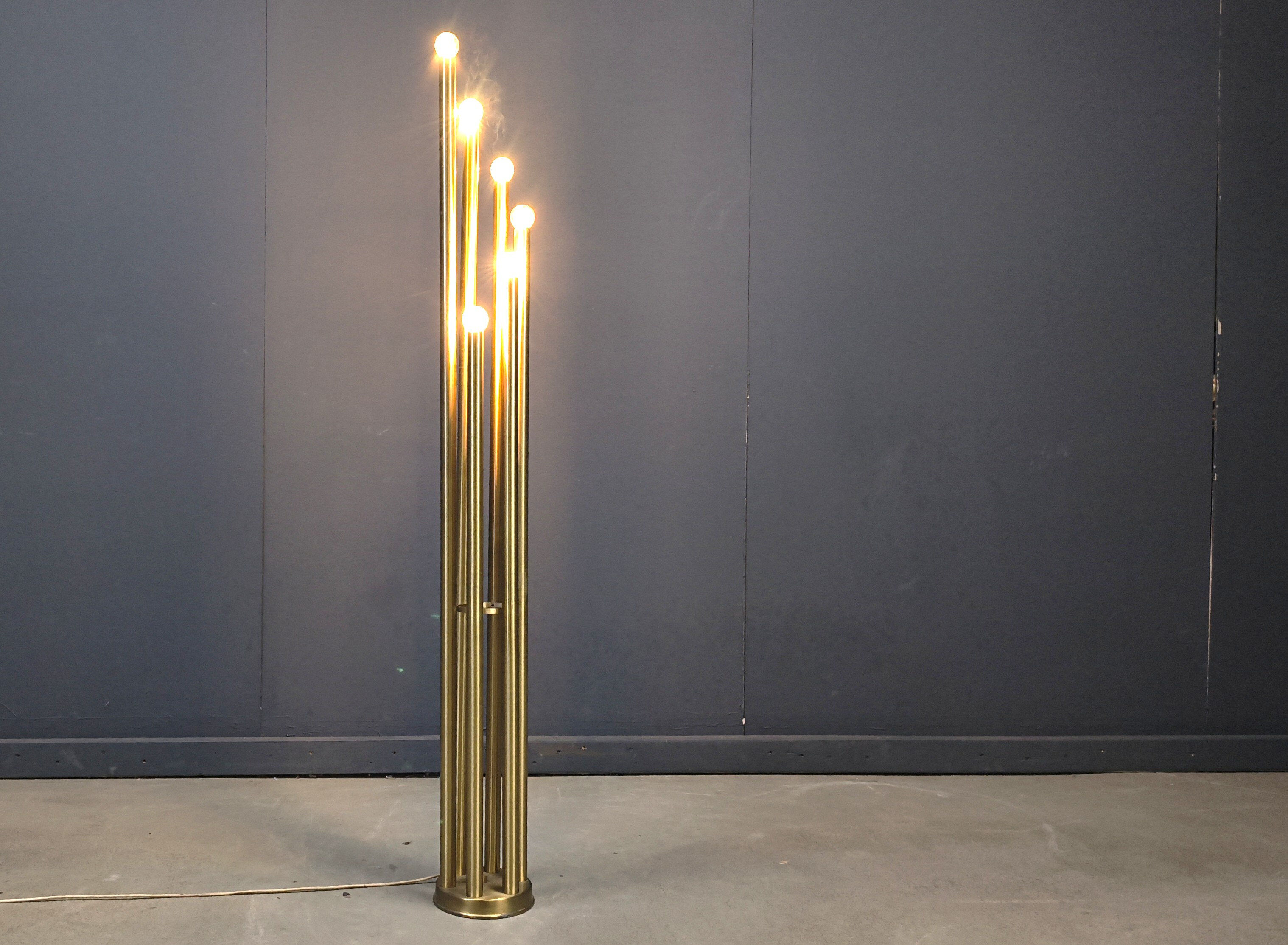 Vintage brass floor lamp, 1970s